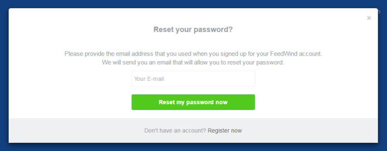 feedwind forgot password