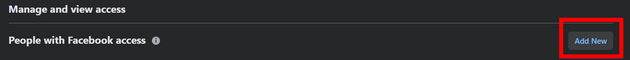 fb setup add new button