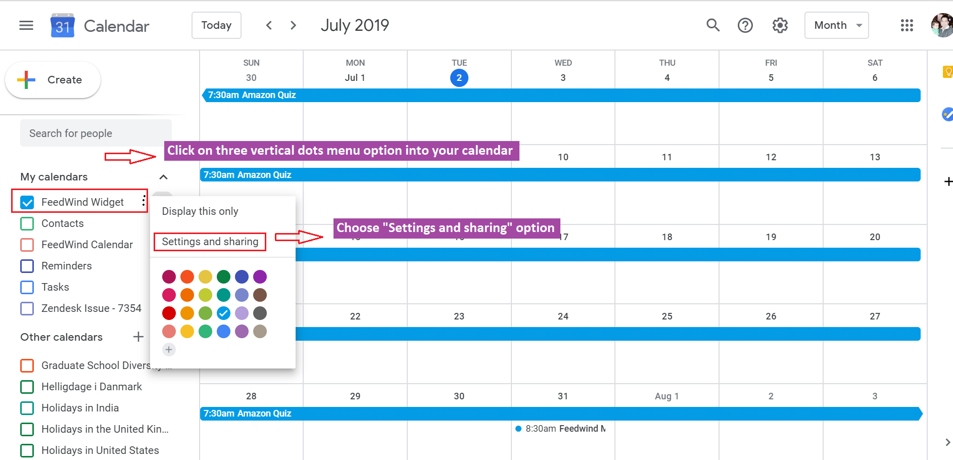 Learn How to Find Google Calendar ID FeedWind