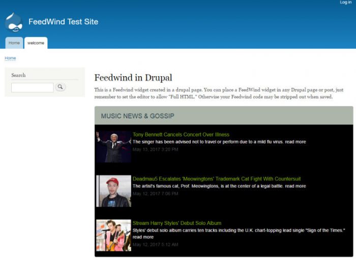 drupal rss widget