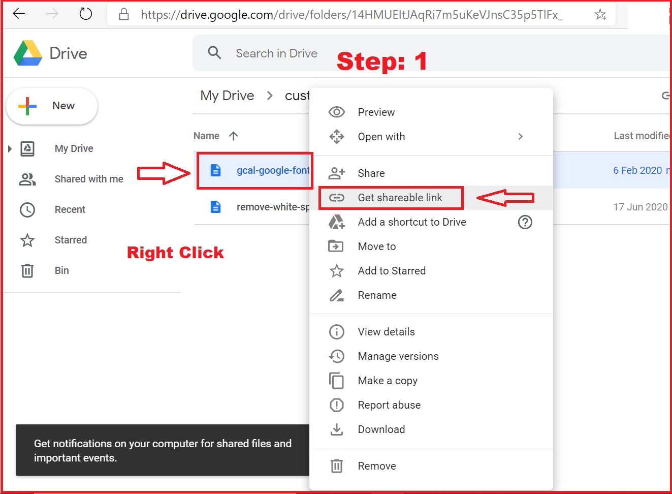 Google Drive Step 1