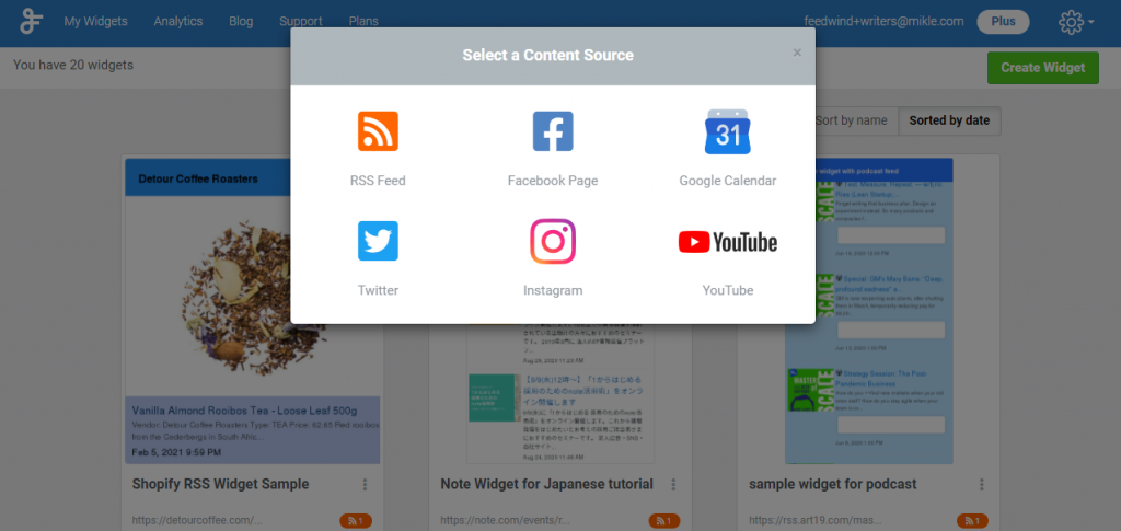 Select content source