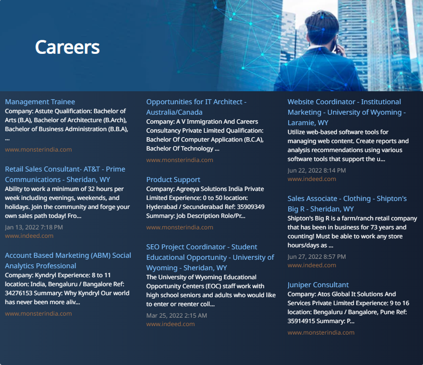 Careers widget