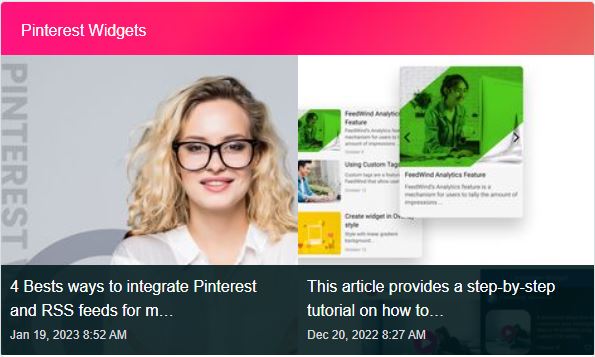 Pinterest widget design example