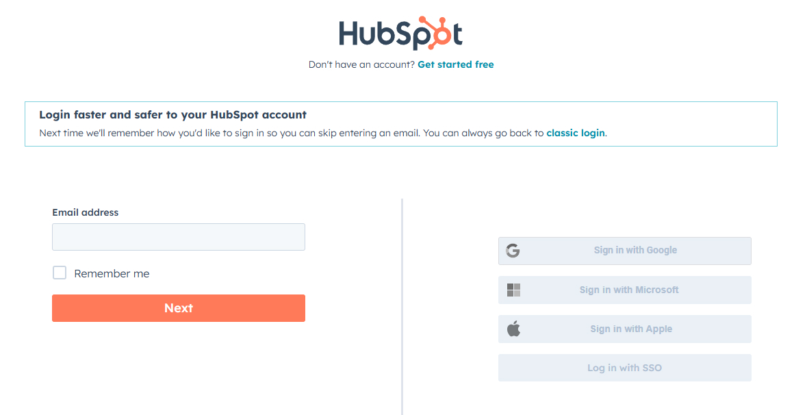 feedwind-hubspot-integration-login-page