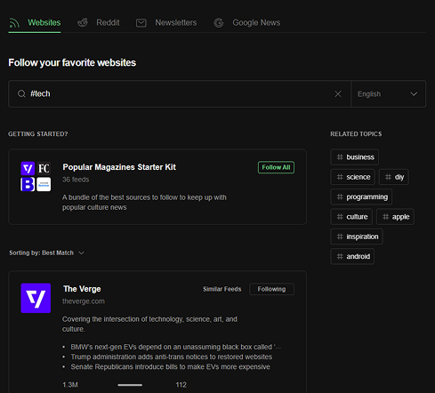 Follow Tech blogs