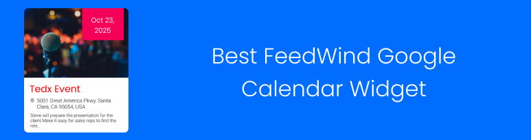 FeedWind’s Google Calendar