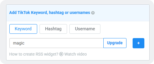 TikTok widget add source topic