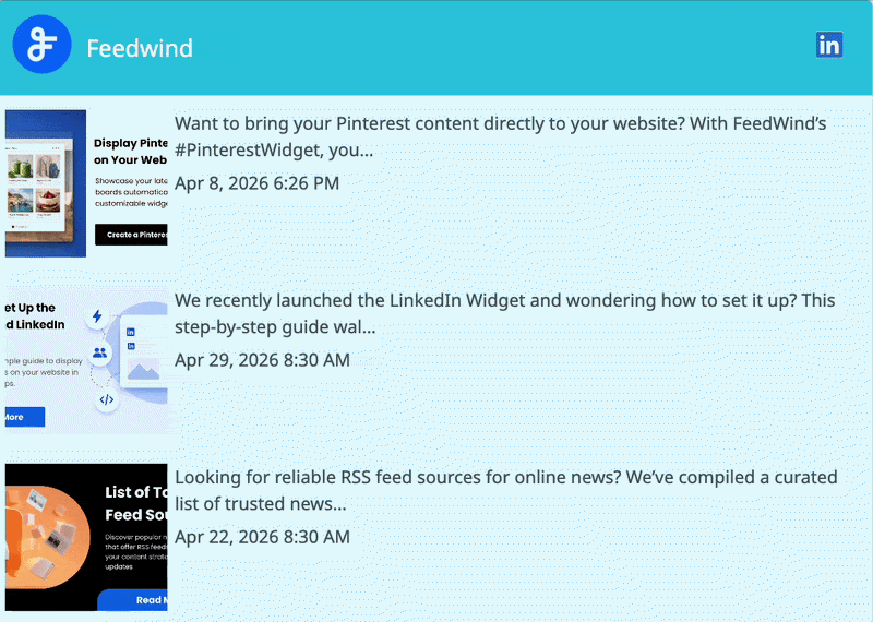 LinkedIn widget FeedWind